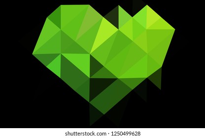 Light Green vector polygon abstract layout. Triangular geometric sample with gradient.  Template for your brand book.