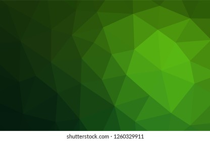 Light Green vector polygon abstract backdrop. Colorful abstract illustration with gradient. The best triangular design for your business.