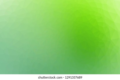 Light Green vector polygon abstract backdrop. Modern geometrical abstract illustration with gradient. Template for your brand book.