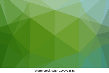 Light Green vector polygon abstract backdrop. Glitter abstract illustration with an elegant design. The best triangular design for your business.