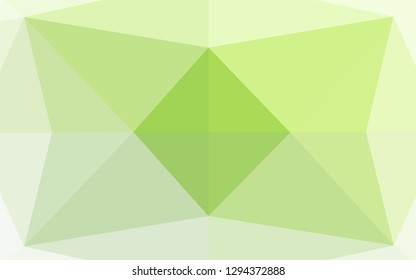 Light Green vector polygon abstract background. Geometric illustration in Origami style with gradient.  The best triangular design for your business.