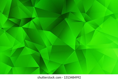 Light Green vector polygon abstract backdrop. Geometric illustration in Origami style with gradient.  Pattern for a brand book's backdrop.