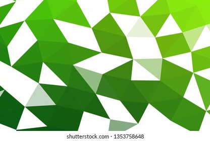 Light Green vector polygon abstract polygon abstract. Glitter abstract illustration with an elegant design. Triangular pattern for your business design.