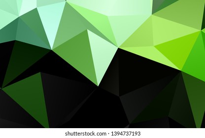 Light Green vector polygon abstract backdrop. Triangular geometric sample with gradient.  The best triangular design for your business.