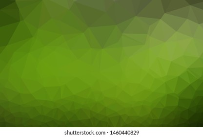 Light Green vector polygon abstract layout. Colorful illustration in low poly style with gradient.  Textured pattern for background.