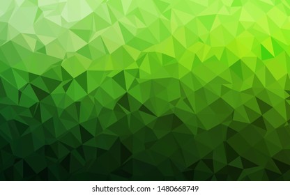 Light Green vector polygon abstract background. Modern geometrical abstract illustration with gradient. Completely new design for your business.