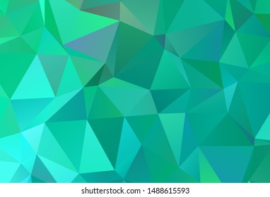 Light Green vector polygon abstract background. Colorful illustration in polygonal style with gradient. Triangular pattern for your design.