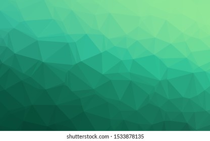 Light Green vector polygon abstract background. Geometric illustration in Origami style with gradient. Completely new design for your business.