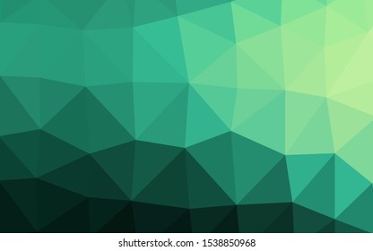 Light Green vector polygon abstract background. Shining illustration, which consist of triangles. Completely new template for your business design.