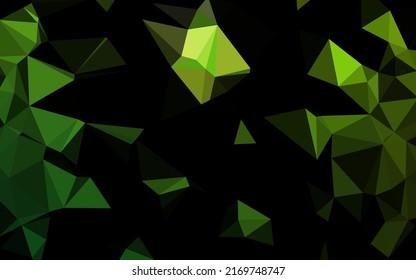 Light Green Vector Polygon Abstract Background. Shining Illustration, Which Consist Of Triangles. Template For A Cell Phone Background.