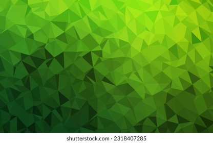 Light Green vector polygon abstract backdrop. Creative illustration in halftone style with gradient. Triangular pattern for your business design.