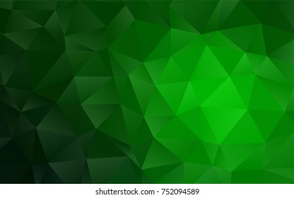 Light Green vector polygon abstract pattern. Shining illustration, which consist of triangles. The textured pattern can be used for background.