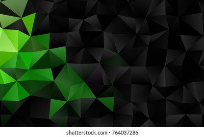 Light Green vector polygon abstract template. Brand-new colored illustration in blurry style with gradient. The best triangular design for your business.