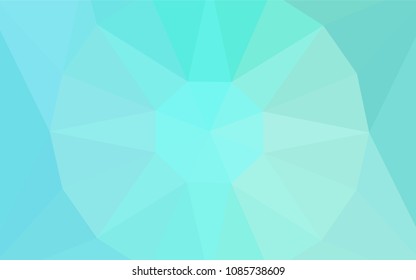 Light Green vector polygonal background with a diamond. Triangular geometric sample with gradient.  Polygonal design for your web site.