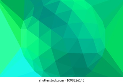 Light Green vector polygonal background with a diamond. Illustration in Origami style with gradient.  Brand new style for your business design.