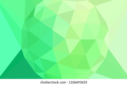Light Green vector polygonal background with a diamond. Colorful illustration with gradient. Completely new template for your banner.