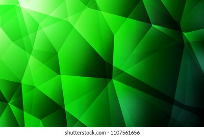 Light Green vector polygonal background. Shining colorful illustration with triangles. Completely new template for your banner.