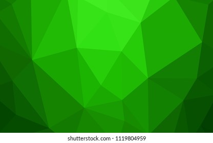 Light Green vector polygonal background. Glitter abstract illustration with an elegant triangles. Textured pattern for your backgrounds.