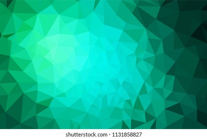 Light Green vector polygonal background. Shining colorful illustration with triangles. Template for cell phone's backgrounds.