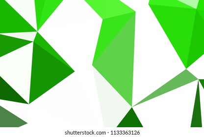 Light Green vector polygonal background. Shining colorful illustration with triangles. Brand new style for your business design.