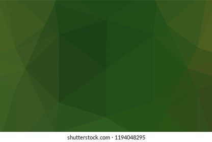 Light Green vector polygonal background. Geometric illustration in Origami style with gradient.  The best triangular design for your business.