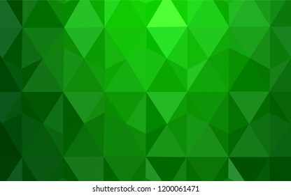 Light Green vector polygonal background. Shining colorful illustration with triangles. Completely new template for your banner.