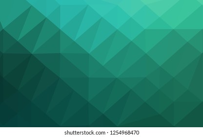 Light Green vector polygonal background. Colorful abstract illustration with gradient. Completely new design for your business.