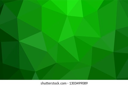 Light Green vector polygonal background. Triangular geometric sample with gradient.  Pattern for a brand book's backdrop.