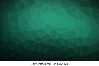 Light Green vector polygonal background. A vague abstract illustration with gradient. The best triangular design for your business.