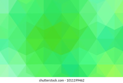 Light Green vector polygonal design pattern. Consist of gradient triangles in origami style.