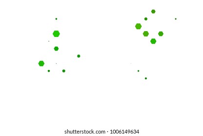 Light Green vector polygonal illustration, which consist of hexagons. Hexagonal pattern for your business design. Geometric background in Origami style with gradient. 