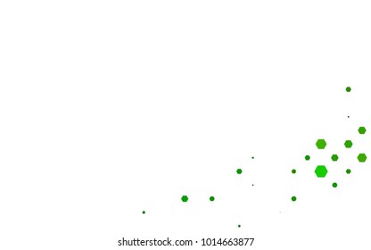 Light Green vector polygonal illustration, which consist of hexagons. Hexagonal pattern for your business design. Geometric background in Origami style with gradient. 