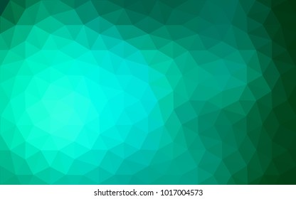 Light Green vector polygonal illustration, which consist of triangles. Triangular pattern for your business design. Geometric background in Origami style with gradient. 