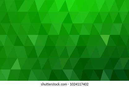 Light Green vector polygonal illustration, which consist of triangles. Triangular pattern for your business design. Geometric background in Origami style with gradient. 