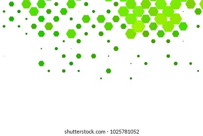 Light Green vector polygonal illustration, which consist of hexagons. Hexagonal design for your business. Creative geometric background in Origami style with gradient