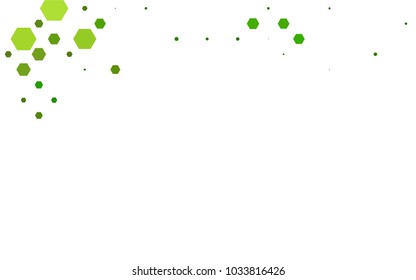 Light Green vector polygonal illustration, which consist of hexagons. Hexagonal design for your business. Creative geometric background in Origami style with gradient