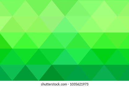 Light Green vector polygonal illustration, which consist of triangles. Triangular pattern for your business design. Geometric background in Origami style with gradient. 