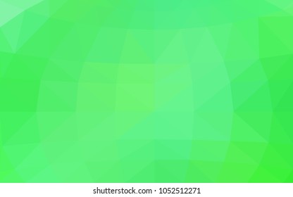 Light Green vector polygonal illustration, which consist of triangles. Triangular pattern for your business design. Geometric background in Origami style with gradient. 