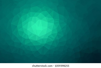 Light Green vector polygonal illustration, which consist of triangles. Triangular pattern for your business design. Geometric background in Origami style with gradient. 