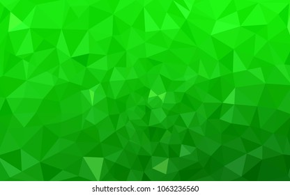 Light Green vector polygonal illustration, which consist of triangles. Triangular pattern for your business design. Geometric background in Origami style with gradient. 