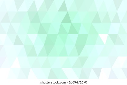 Light Green vector polygonal illustration, which consist of triangles. Triangular design for your business. Creative geometric background in Origami style with gradient