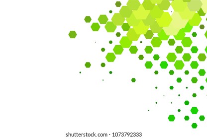 Light Green vector polygonal illustration, which consist of hexagons. Hexagonal design for your business. Creative geometric background in Origami style with gradient