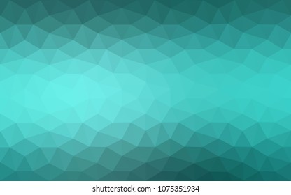 Light Green vector polygonal illustration, which consist of triangles. Triangular pattern for your business design. Geometric background in Origami style with gradient. 