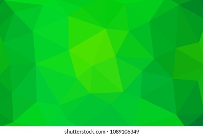 Light Green vector polygonal illustration, which consist of triangles. Triangular pattern for your business design. Geometric background in Origami style with gradient. 