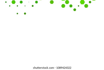 Light Green vector polygonal illustration, which consist of hexagons. Hexagonal design for your business. Creative geometric background in Origami style with gradient
