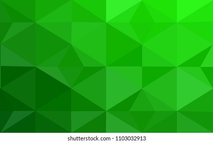 Light Green vector polygonal illustration, which consist of triangles. Triangular design for your business. Creative geometric background in Origami style with gradient