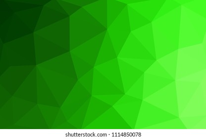 Light Green vector polygonal illustration, which consist of triangles. Triangular design for your business. Creative geometric background in Origami style with gradient