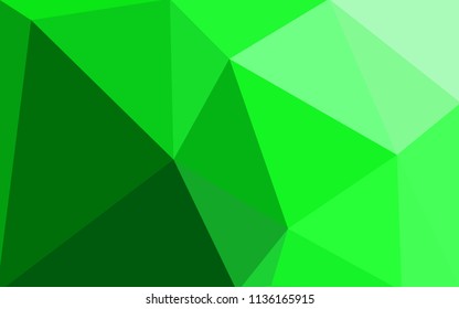 Light Green vector polygonal illustration, which consist of triangles. Triangular design for your business. Creative geometric background in Origami style with gradient