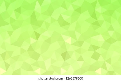 Light Green vector polygonal illustration, which consist of triangles. Triangular pattern for your business design. Geometric background in Origami style with gradient. 