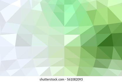 Light Green vector polygonal illustration, which consist of triangles. Triangular pattern for your business design. Geometric background in Origami style with gradient. 